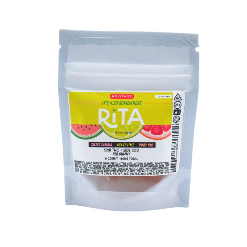 RESTART Rita Delta 9 THC CBD 10mg Gummies 3-Flavor Variety 6/pk