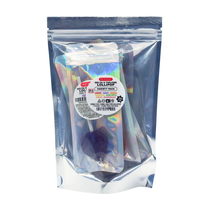 Delta 9 THC 20mg + CBD 10mg Lollipop Variety 7-ct (Save $5)