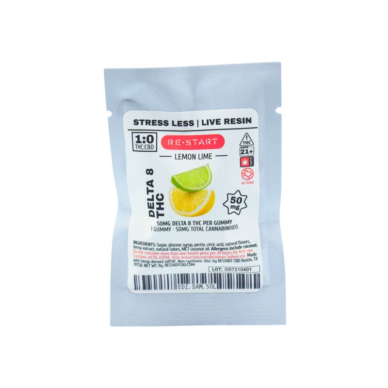 Delta 8 THC 50mg Lemon Lime Gummies / 1-ct Sample Live Resin