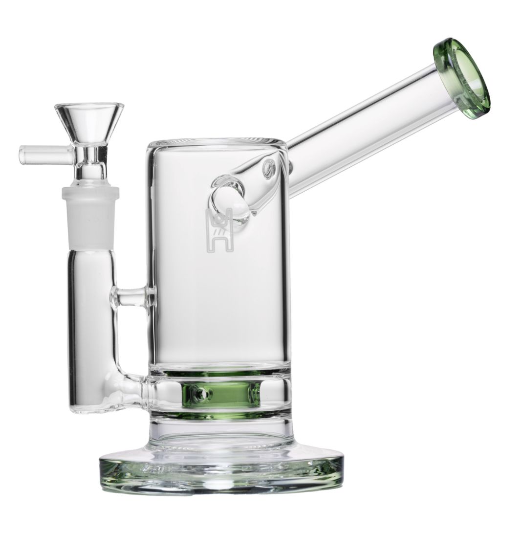 Human Grade 6” SideCar Bubbler (Reg. Price $40), Color: Clear w/Green Accents
