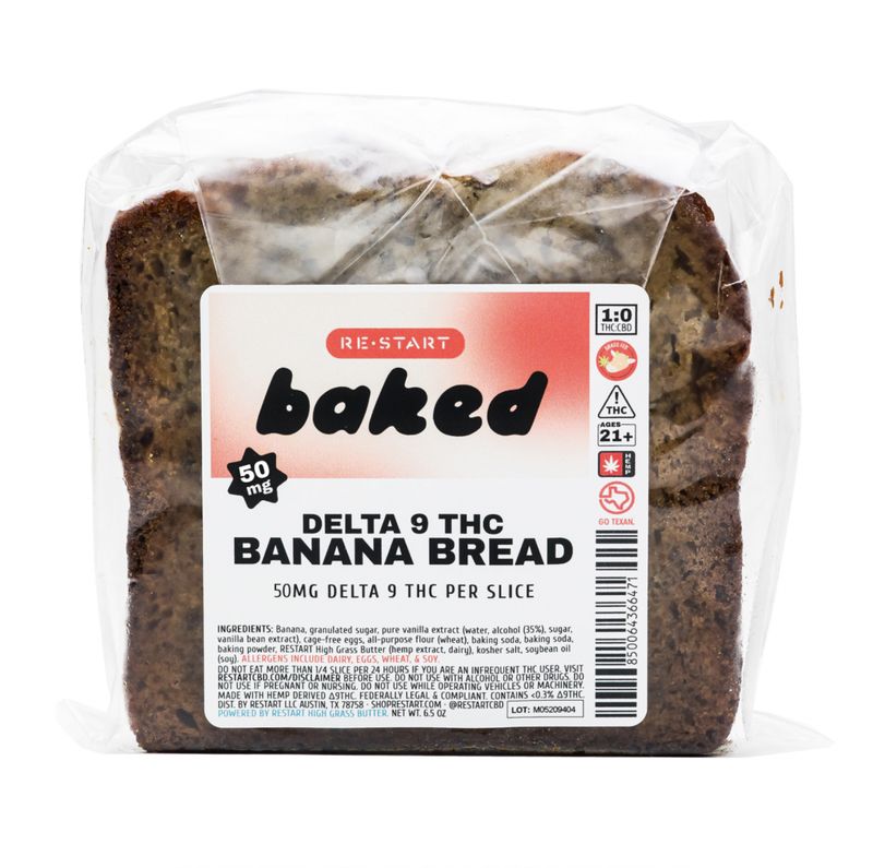 RESTART Baked Delta 9 THC 50mg Banana  Bread