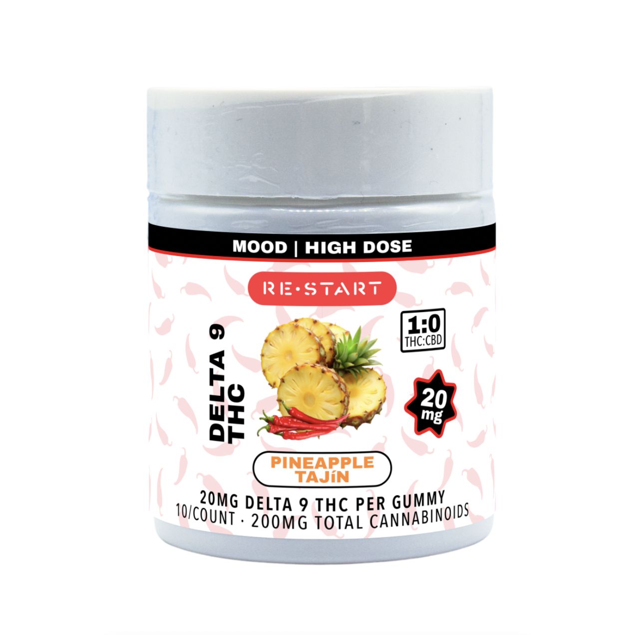 Delta 9 THC 20mg Gummies - Pineapple Tajin, Count: 10-ct (Reg. Price $45)