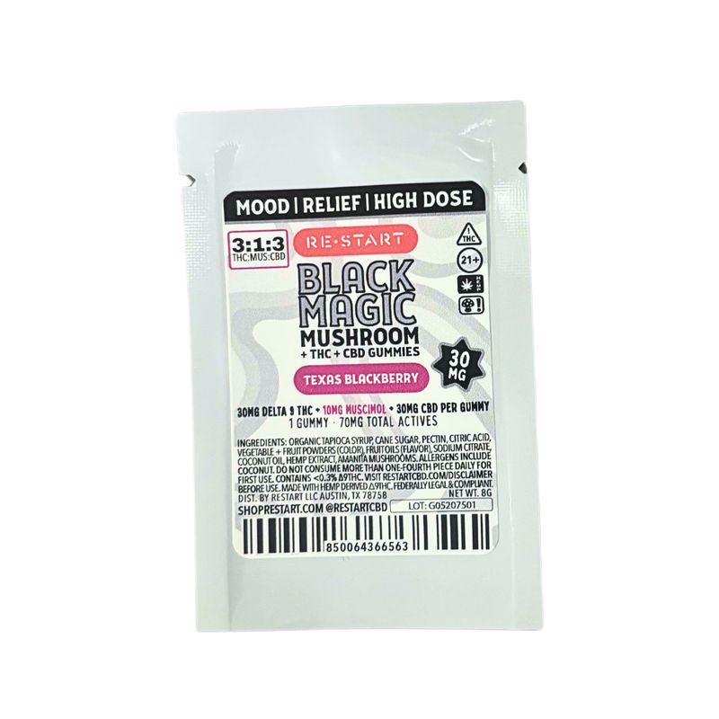 Delta 9  Black Magic Mushroom Texas Blackberry Gummies 70MG 1-ct