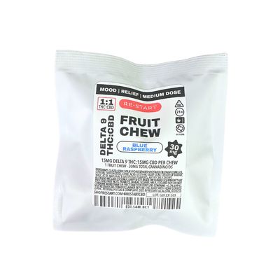 Delta 9 THC CBD 30mg Blue Raspberry Soft Chew (1:1)