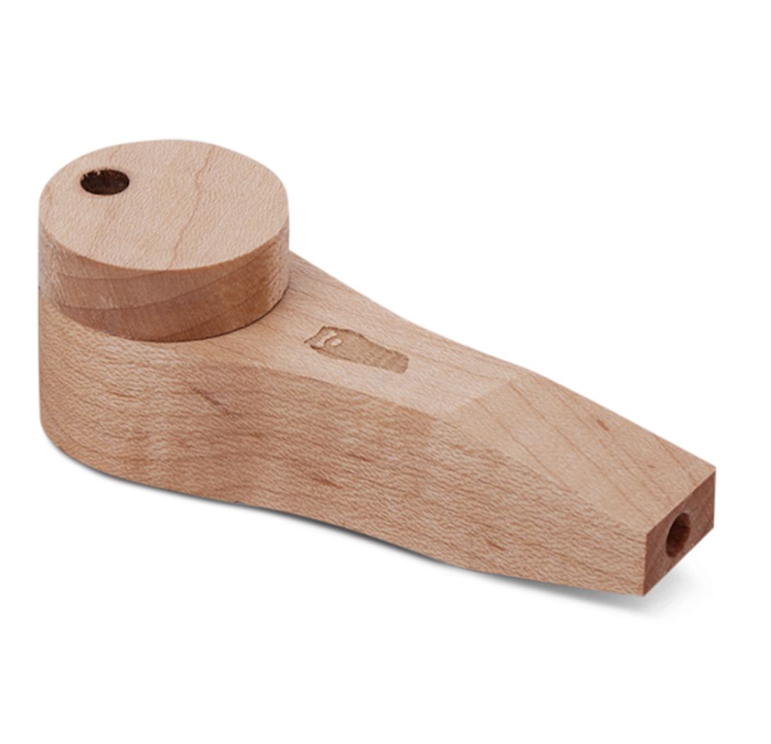 Bearded Circle Wooden Pipe w/lid - Curly Maple