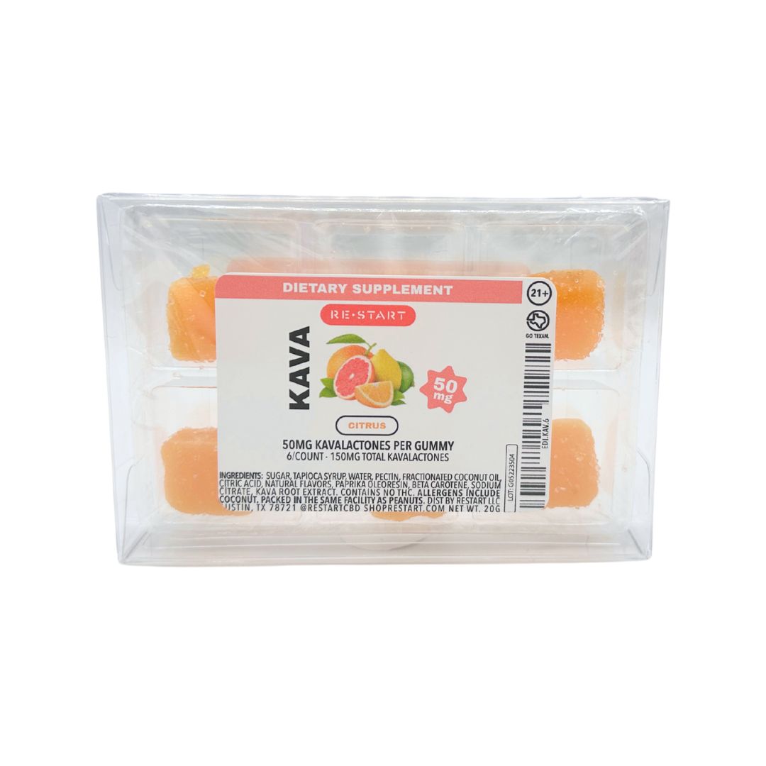 Kava 50MG Gummies - Citrus, Count: 6-ct Sample