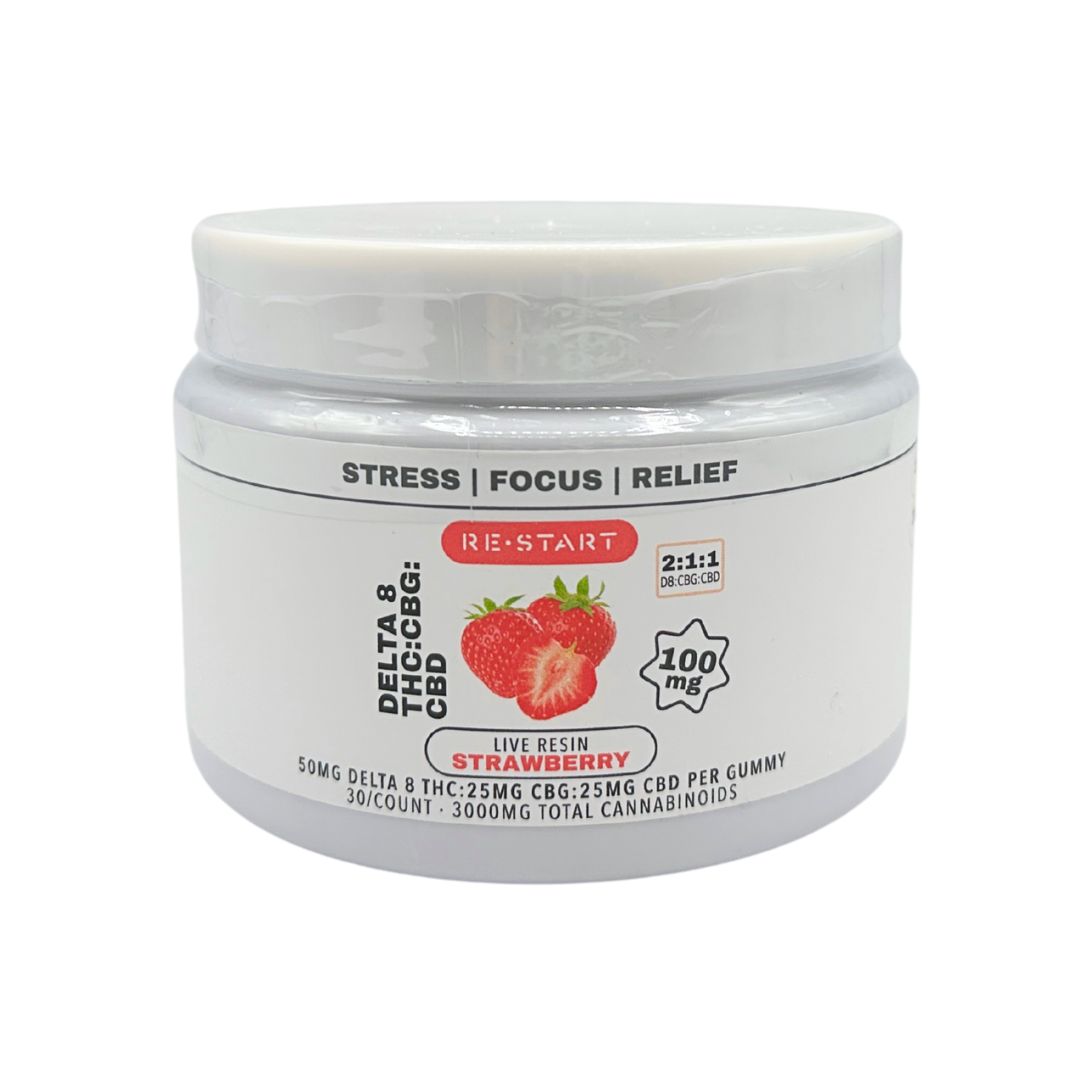 Live Resin Delta 8 THC CBG CBD 100mg Gummies, Count: 30-ct (Reg. Price $100)