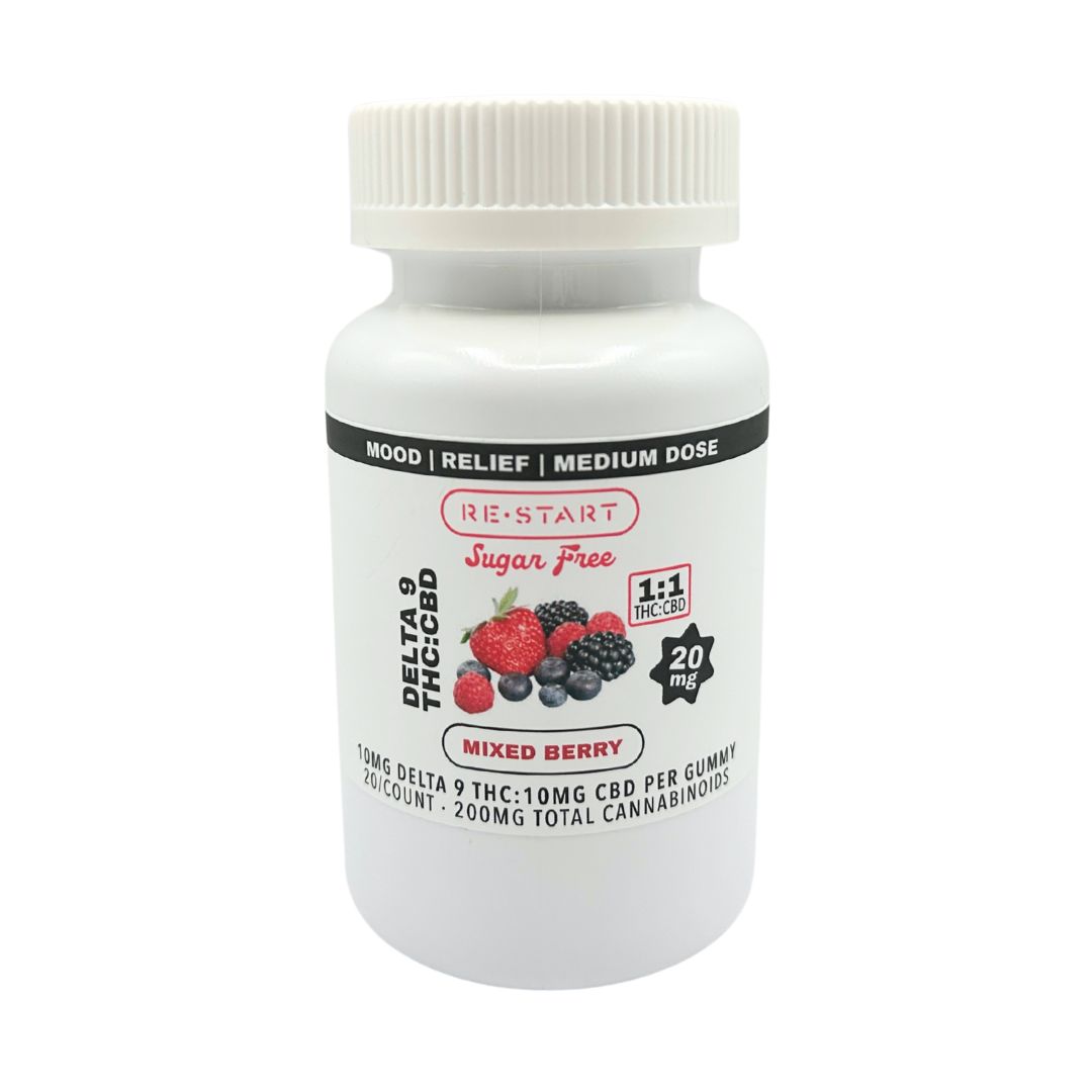 Sugar-Free Delta 9 10MG + CBD 10MG Gummies - Mixed Berry 20-ct (Total  THC 200MG)