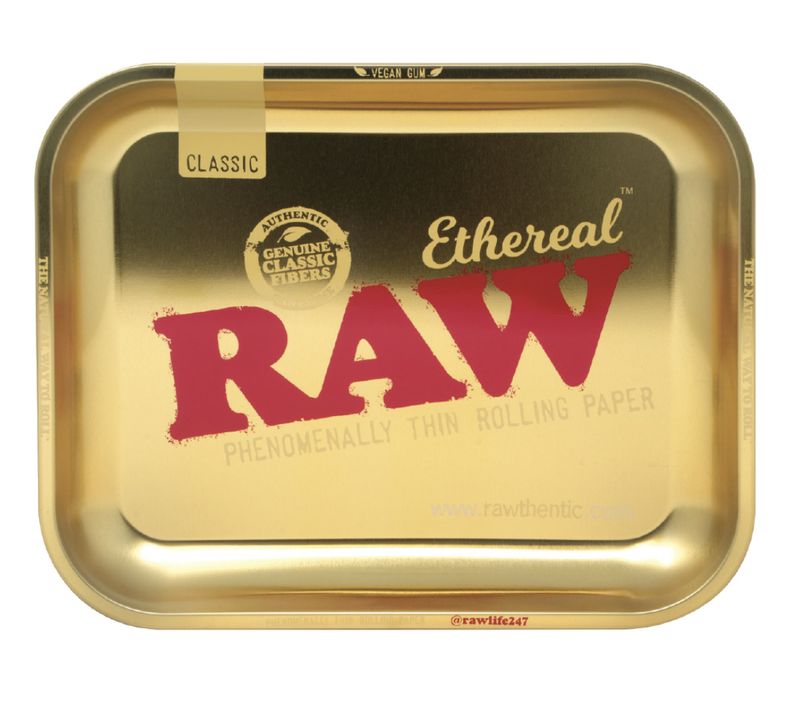 Raw Rolling Tray Large (14”x11”) Ethereal Gold