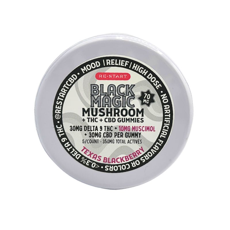 Delta 9 Black Magic Mushroom Texas Blackberry Gummies 70mg