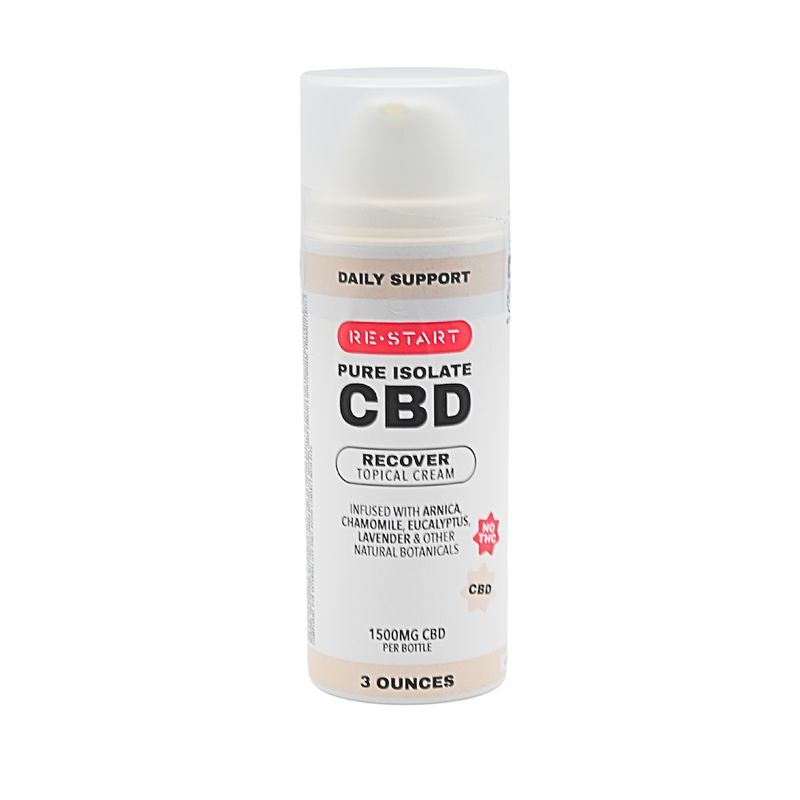 Recover CBD Topical Cream 1500mg 3oz NO THC Recover CBD Topical Cream 1500mg 3oz NO THC