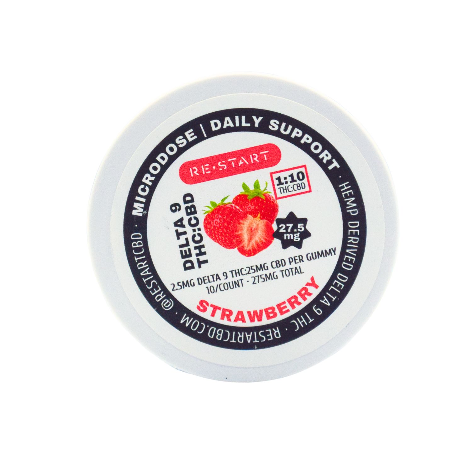 Delta 9 2.5MG + CBD 25MG Gummies Microdose 10-ct (Total THC 25MG)