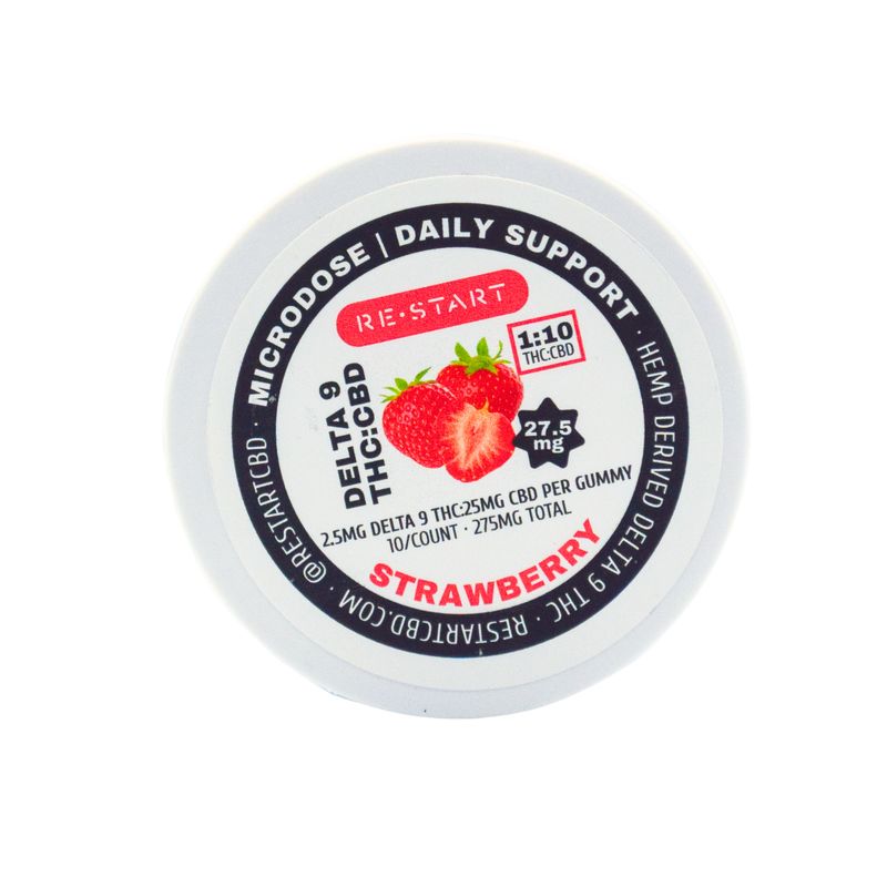 Delta 9 THC CBD Microdose Gummies Strawberry (1:10) 10-ct