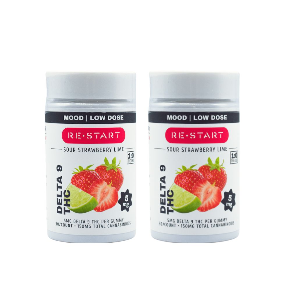 Delta 9 THC 5MG Gummies Strawberry Lime 30-ct (Total THC 150MG), Count: 2 Packs (Total THC 300MG)