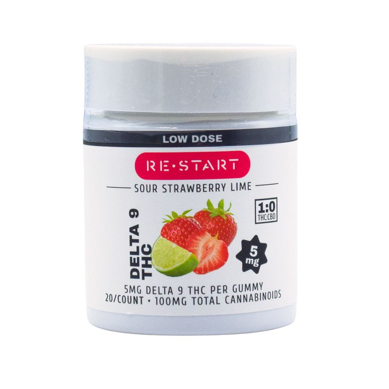 Delta 9 THC 5MG Gummies Strawberry Lime 20-ct