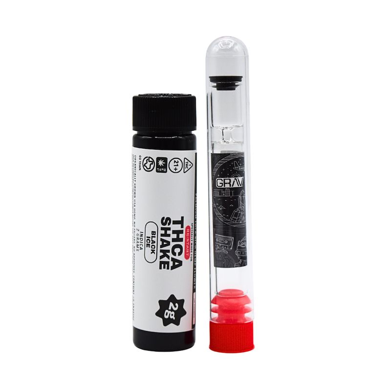 THCA Flower Shake Black Ice 2G + Grav Taster