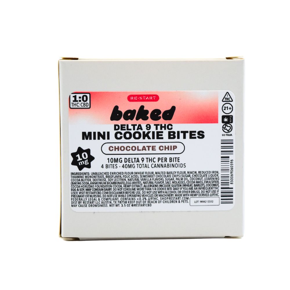 Delta 9 THC Mini Chocolate Chip Cookies 4-ct (Total THC 40MG)