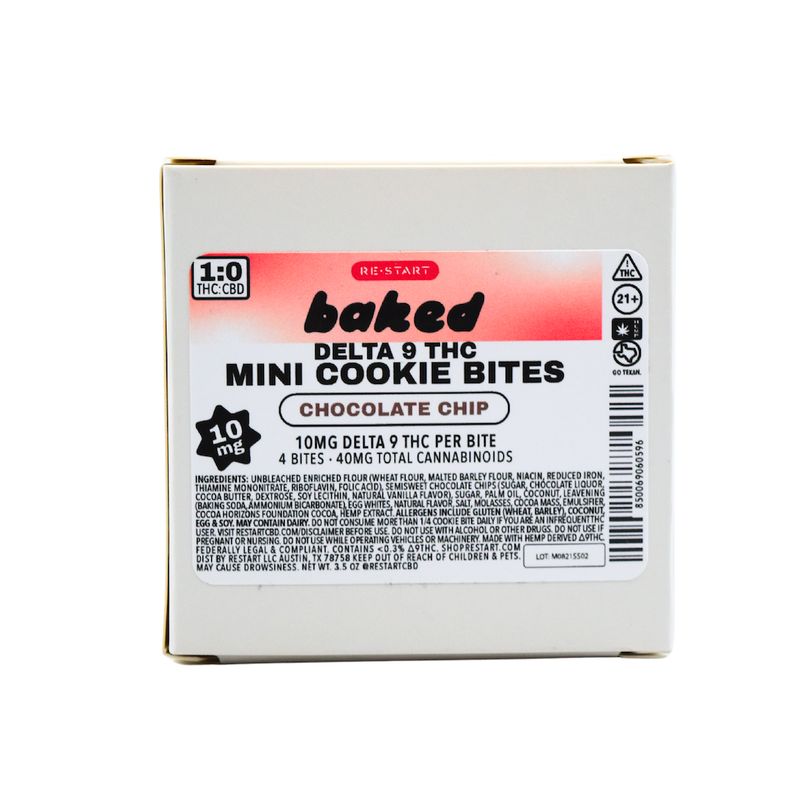 Delta 9 THC 10MG Mini Chocolate Chip Cookies 4-ct (Reg. Price $10)
