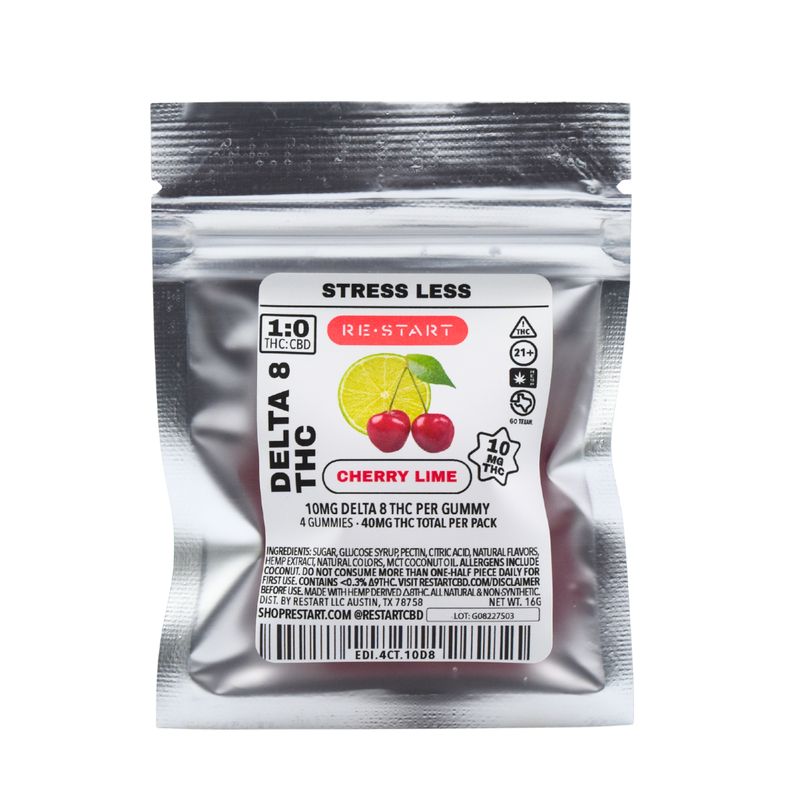 Delta 8 THC 10MG Cherry Limeade Gummies 4-ct