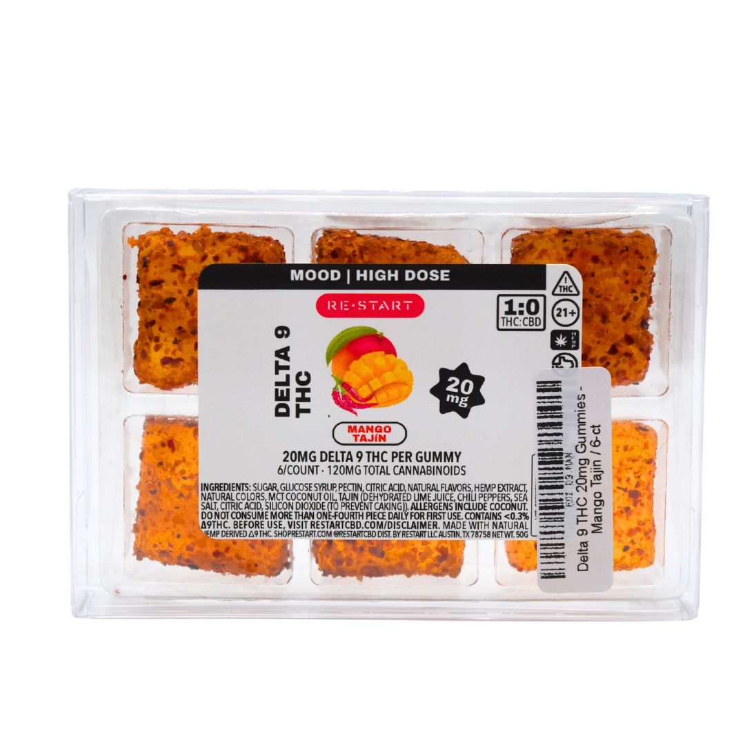 Delta 9 THC 20mg Gummies - Mango Tajin “Extremely Sticky&quot;, Count: 6-ct (Reg. Price $30)