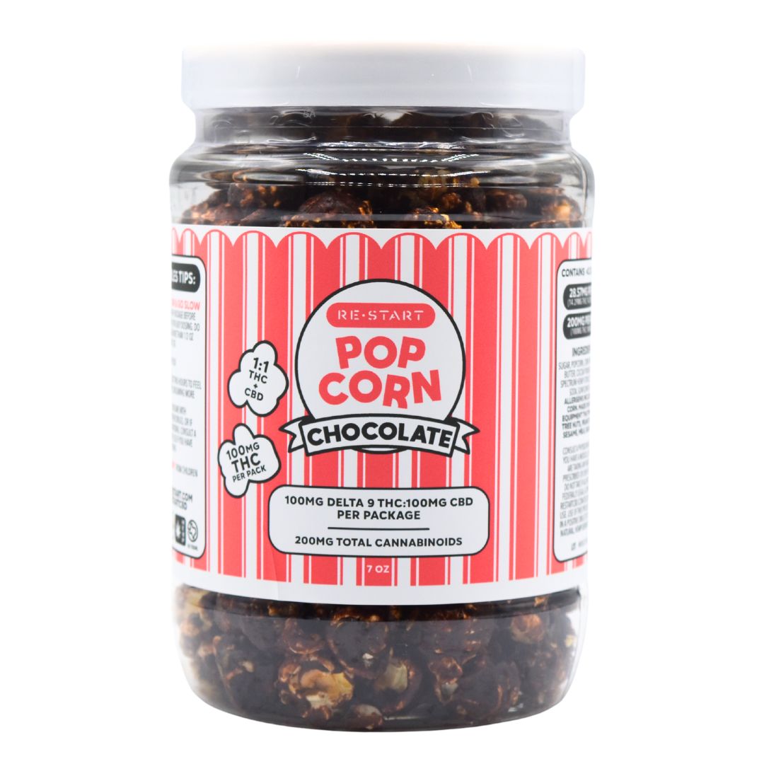 Delta 9 THC 100MG + CBD 100MG Chocolate Popcorn 7oz