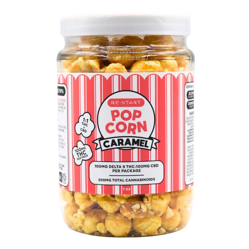 Delta 9 THC 100MG + CBD 100MG Caramel Popcorn 7oz