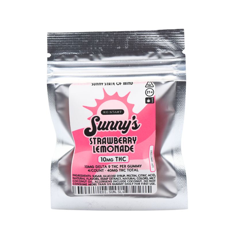 Sunny’s Delta 9 10mg THC Strawberry Lemonade Gummies  4-ct
