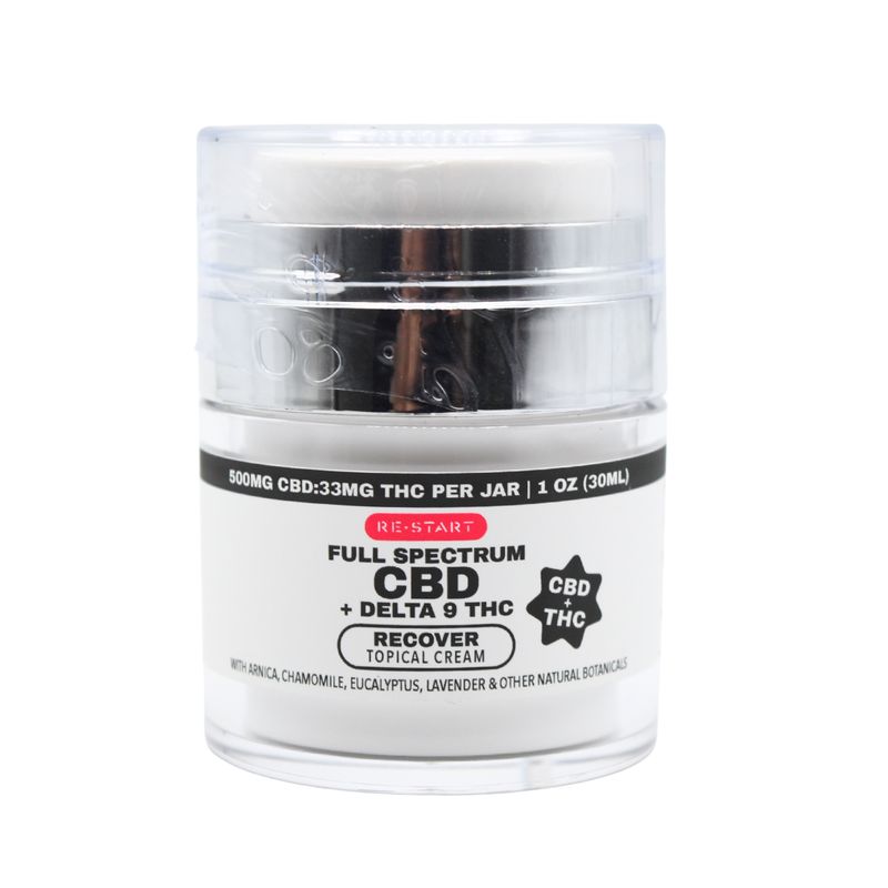 Max Strength Recover THC CBD Topical Cream 1oz Max Strength Recover THC CBD Topical Cream 1oz