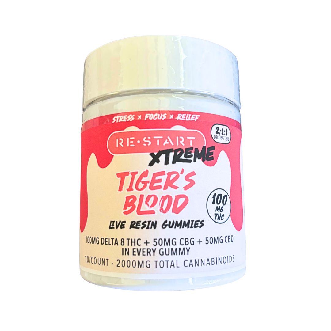 Delta 8 THC CBG CBD 200MG Gummies Tiger&#39;s Blood, Count: 10-ct