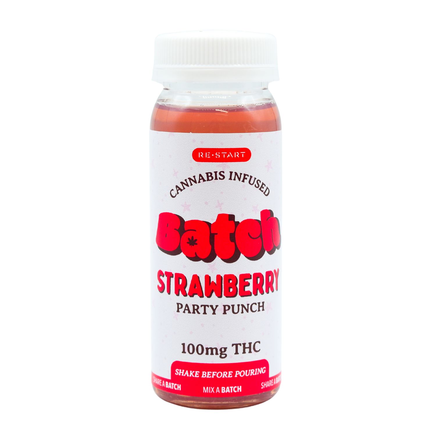 RESTART Batch 100mg Delta 9 THC Party Punch 4oz Strawberry (Reg. Price $20) RESTART Batch 100mg Delta 9 THC Party Punch 4oz Strawberry (Reg. Price $20)