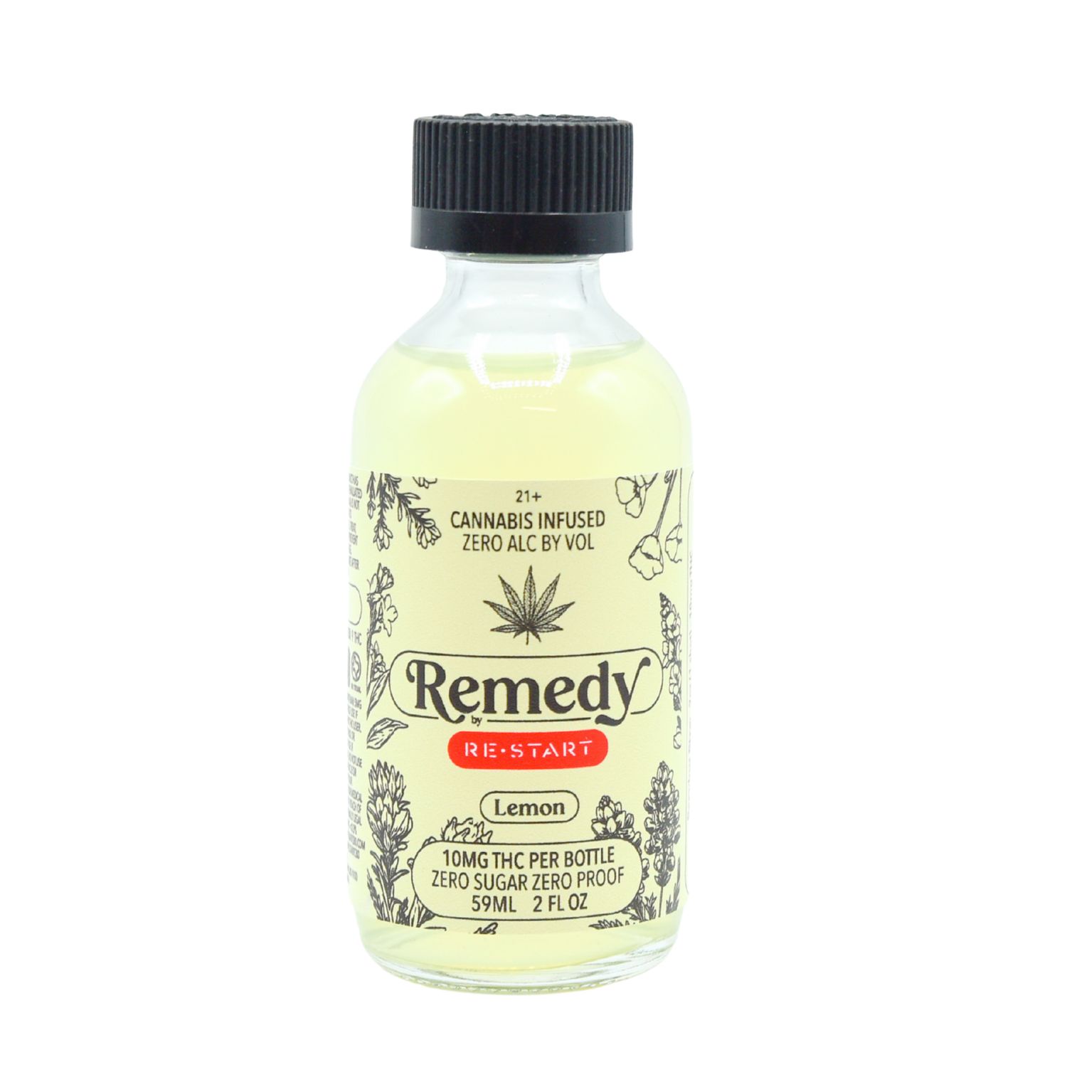 RESTART Remedy THC Infused Beverage 10MG D9 Sugar Free Lemon 50mL