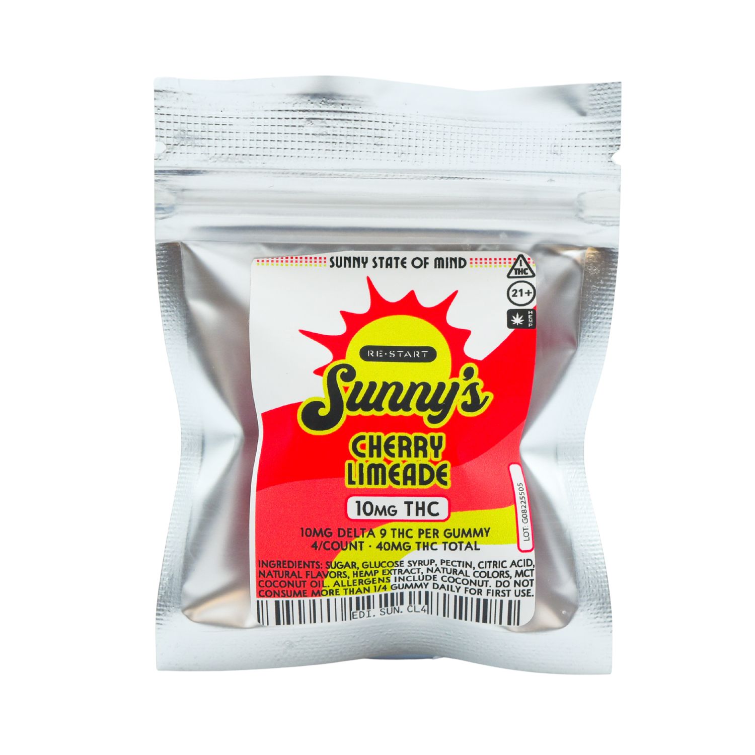 Sunny&#39;s Delta 9 THC 10mg Cherry Limeade 4-ct