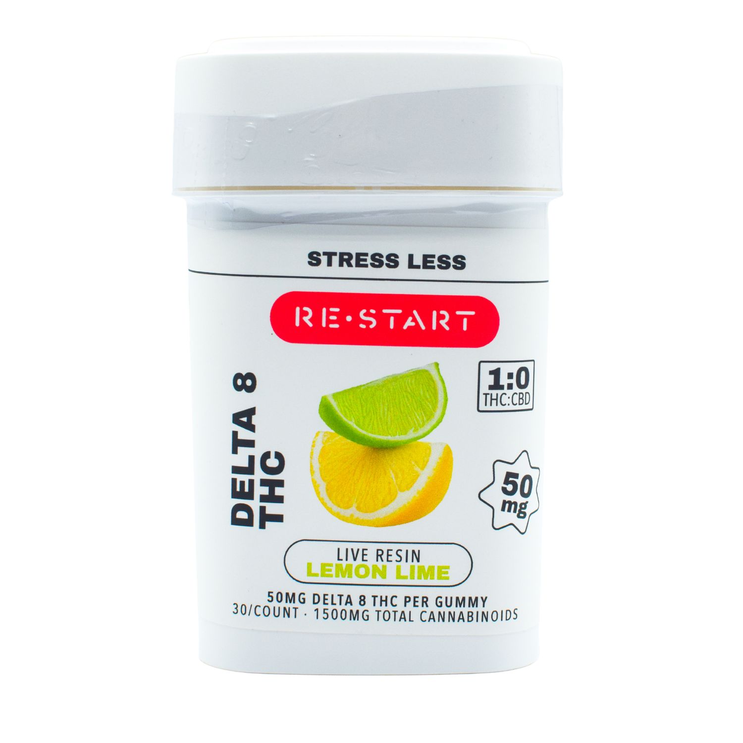 Delta 8 50MG Live Resin Gummies Lemon Lime 30-ct