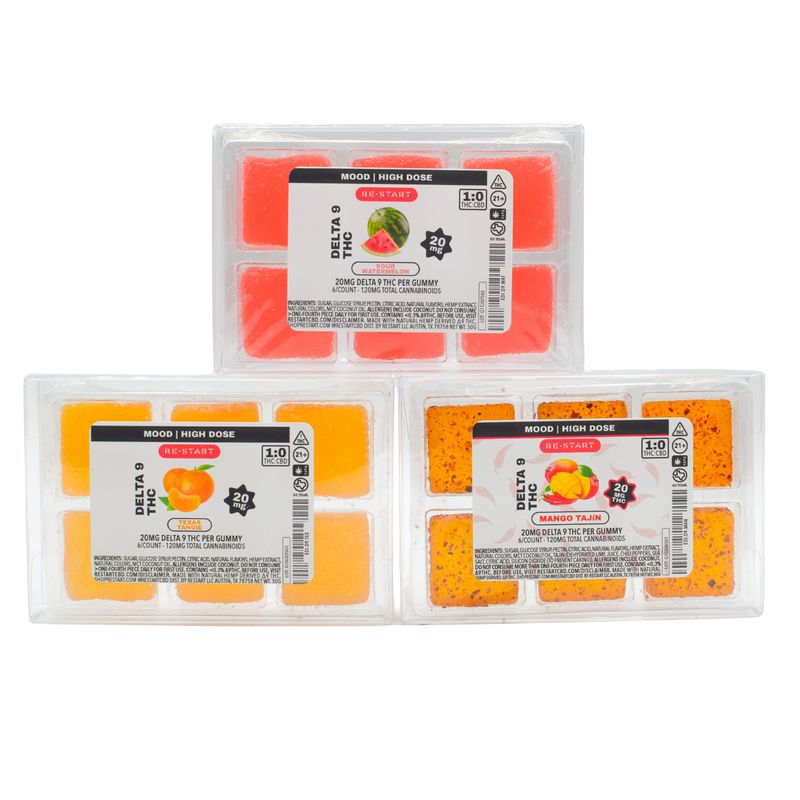 Delta 9 THC 20mg Gummies Trio 3 x 6-ct