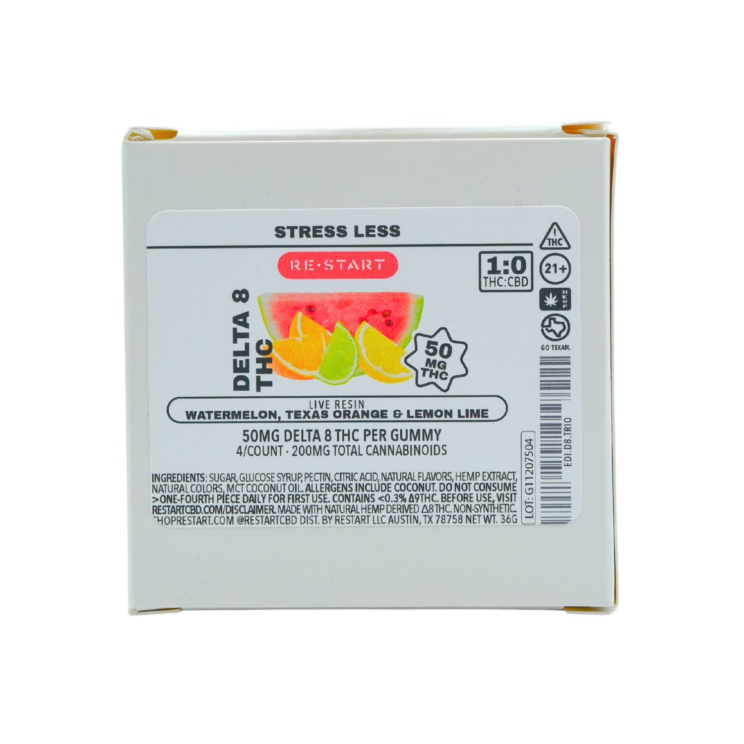 Delta 8 50MG Live Resin Gummies Assorted 4-ct