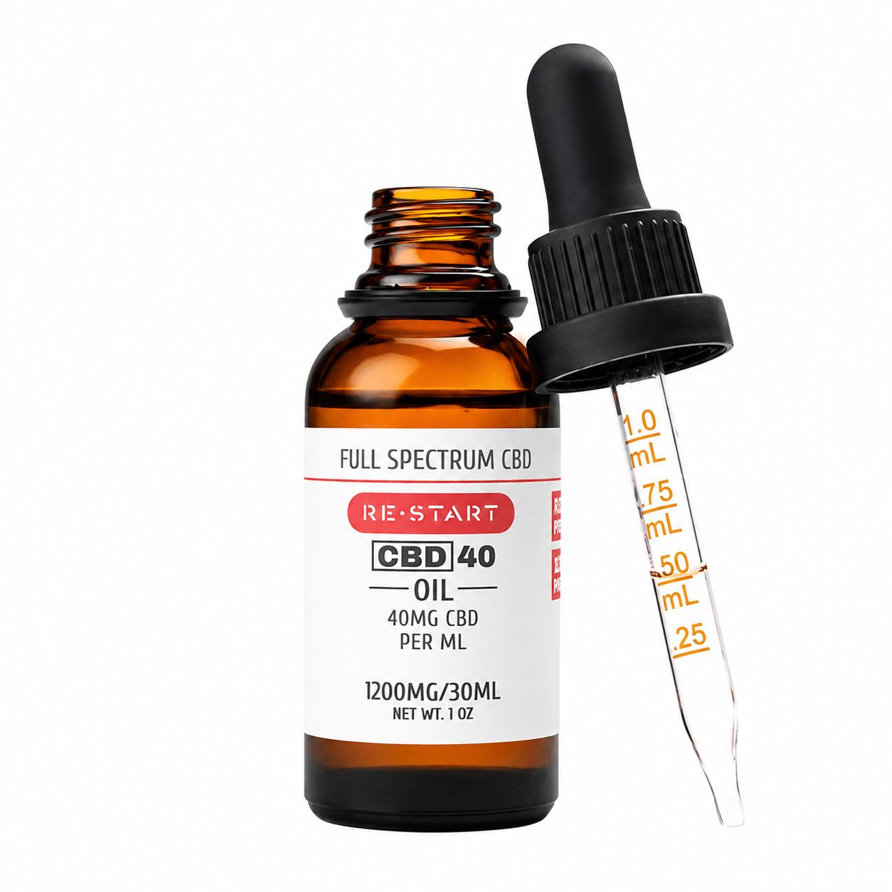 CBD Oil Full Spectrum 30mL 1200mg, Size: 40mg/mL