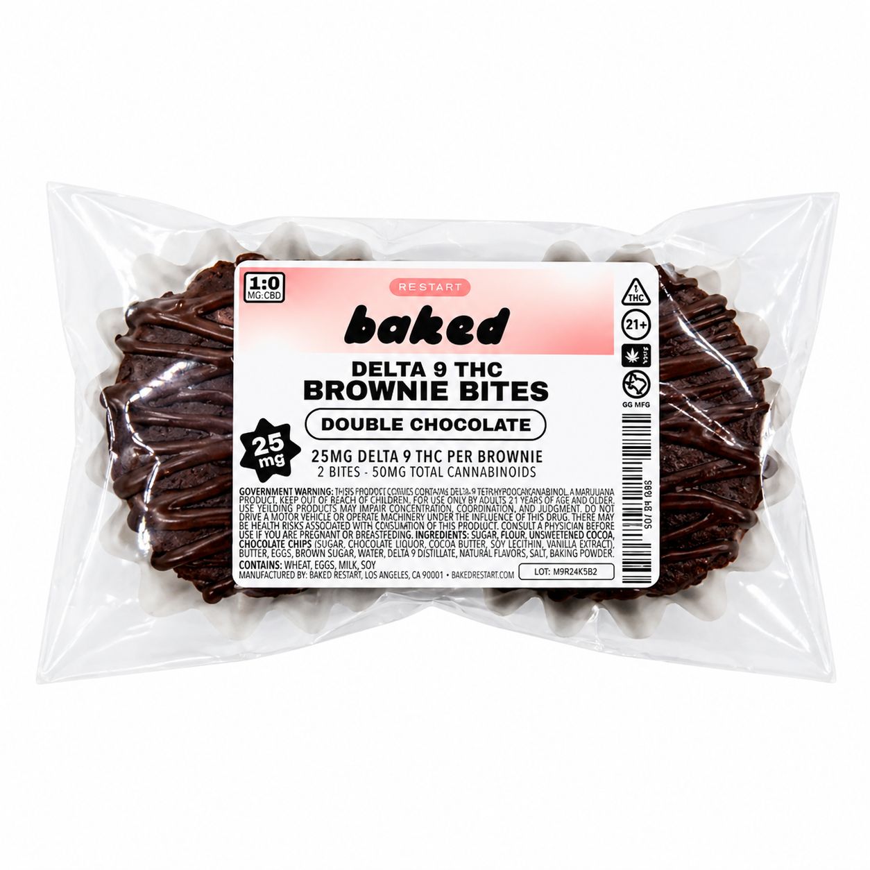 Delta 9 THC 25MG Brownie Bites 2-ct