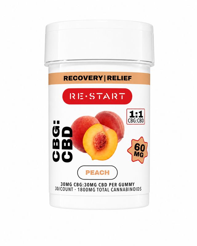 60MG CBG:CBD Gummies - Peach (1:1)