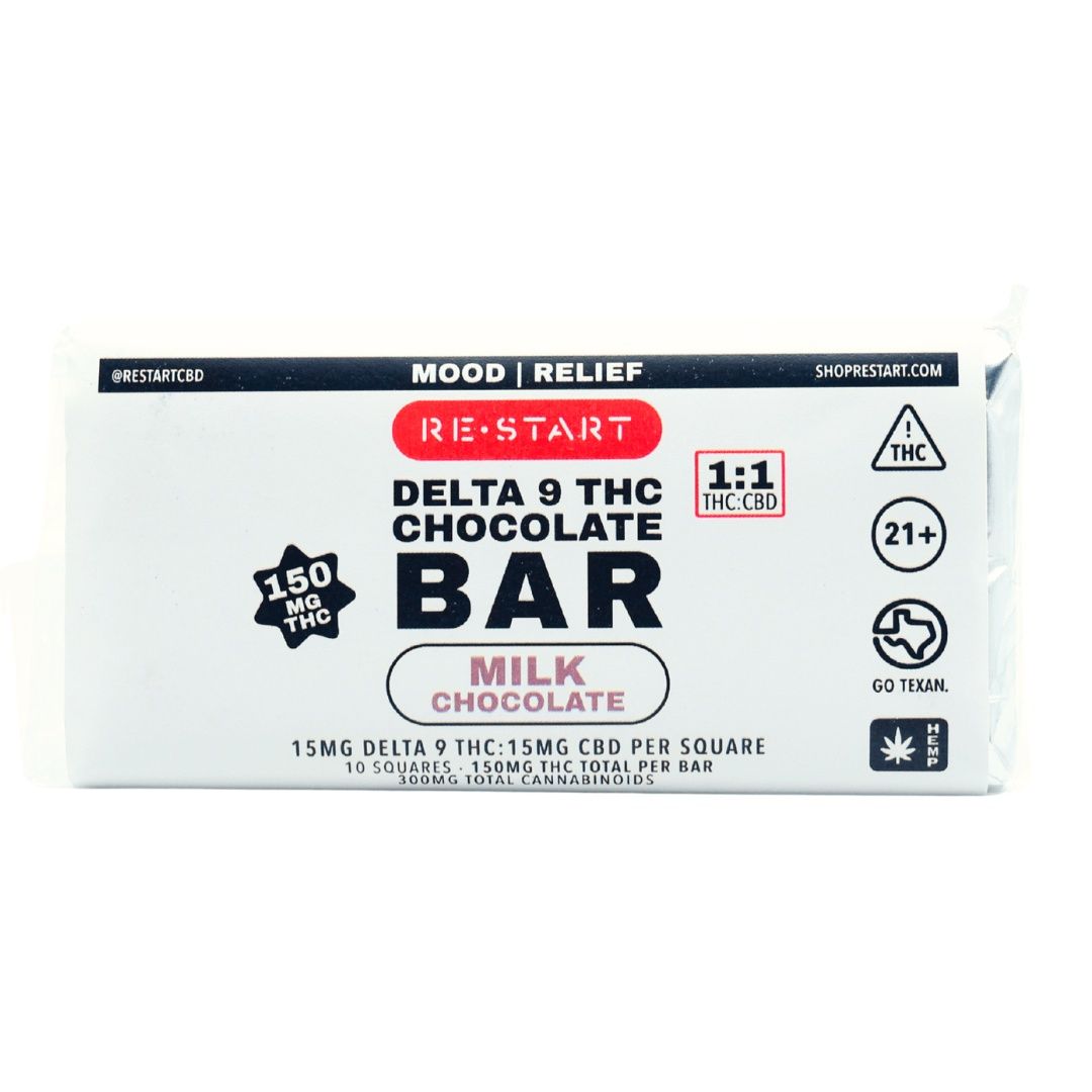 Delta 9 THC CBD 300MG Chocolate Bar (1:1), Type of Chocolate: Milk