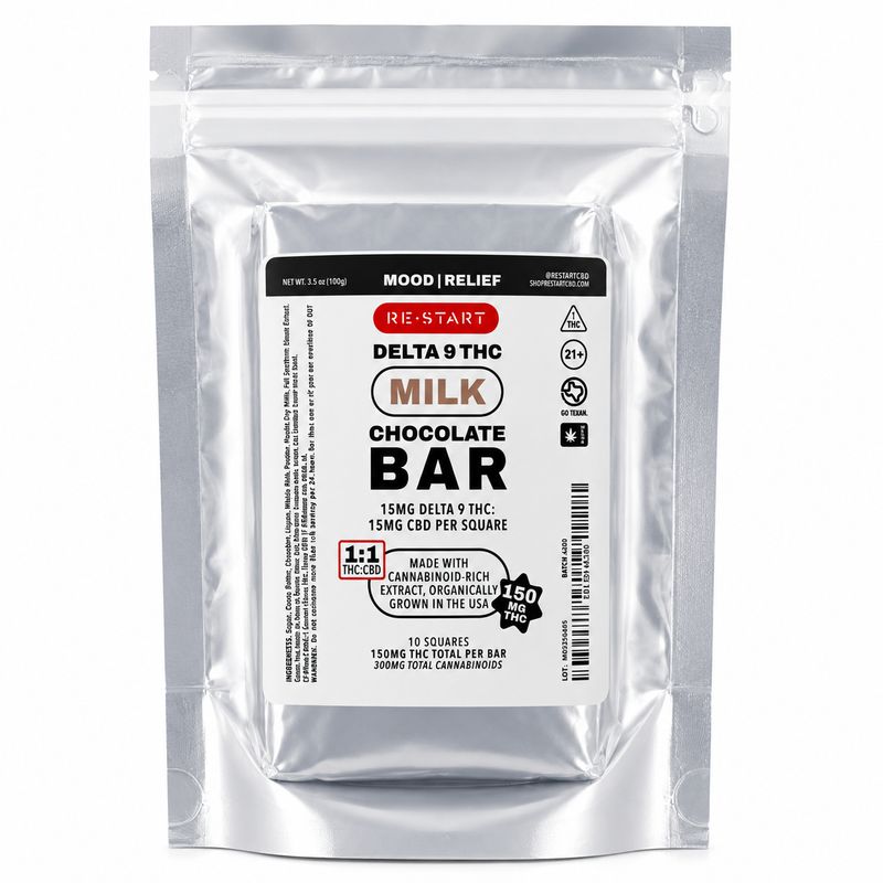 300MG THC:CBD Chocolate Bar (1:1)