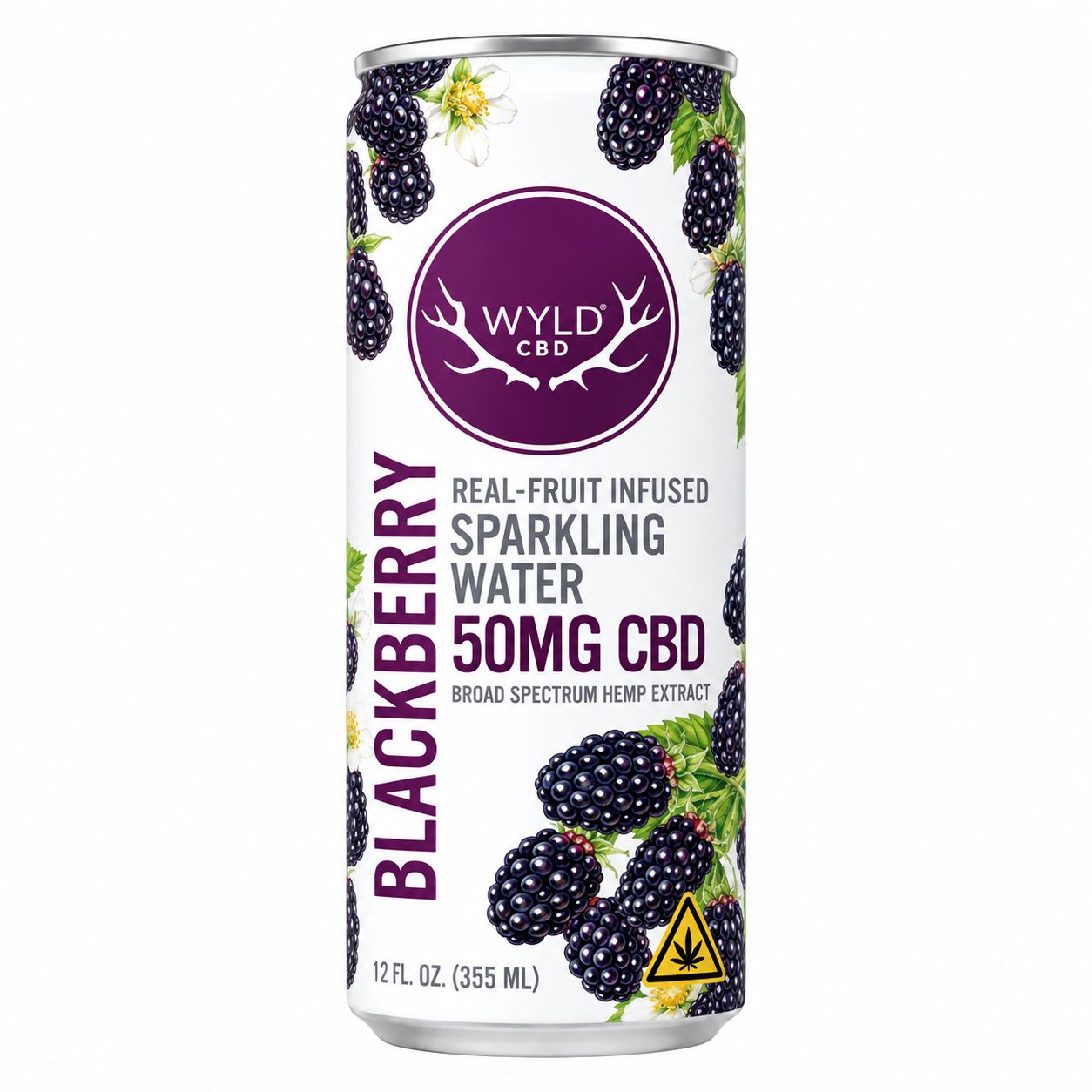 Wyld 50MG CBD Sparkling Water THC Free, Flavor: Blackberry