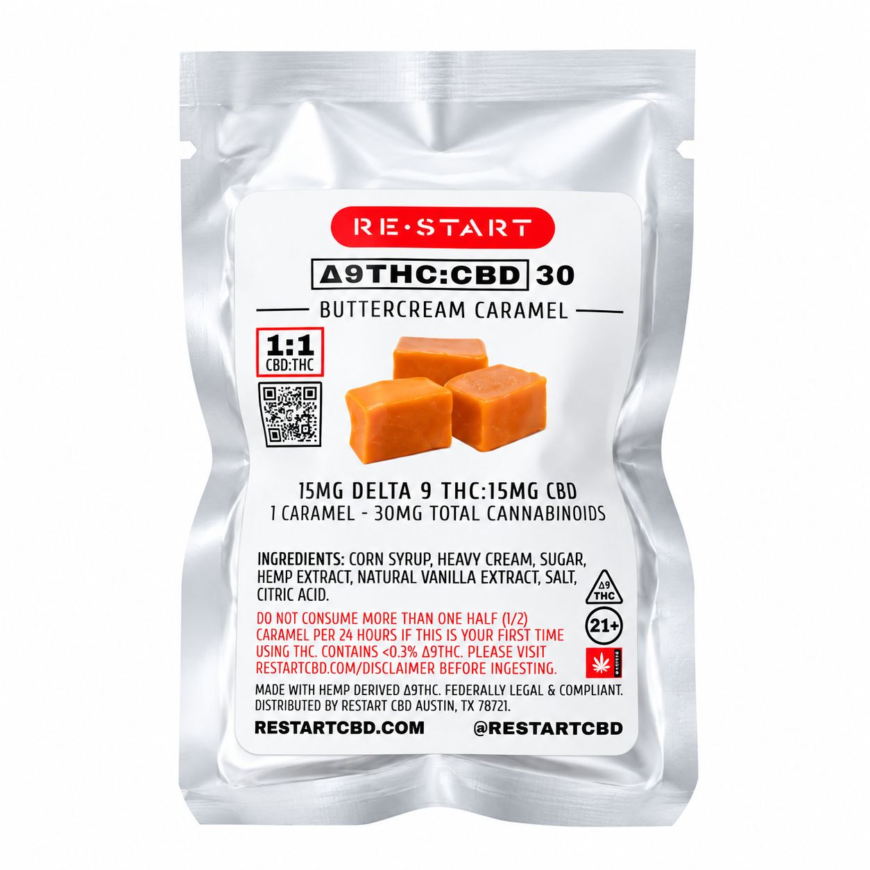 30MG THC:CBD Buttercream Caramels (1:1) (1-ct) 30MG THC:CBD Buttercream Caramels (1:1) (1-ct)