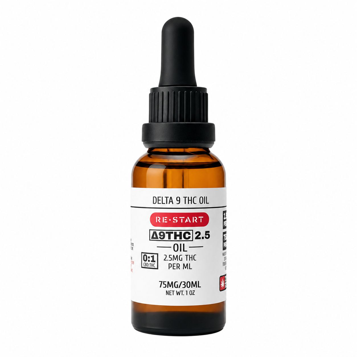 Delta 9 THC Oil Microdose 2.5MG 30mL (75MG THC)