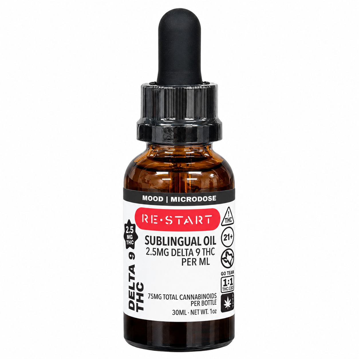 Delta 9 THC Oil (2.5MG/mL) 30mL 75MG