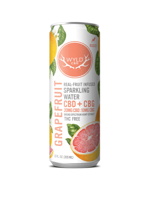 Wyld CBG CBD 30MG Sparkling Water Grapefruit THC Free