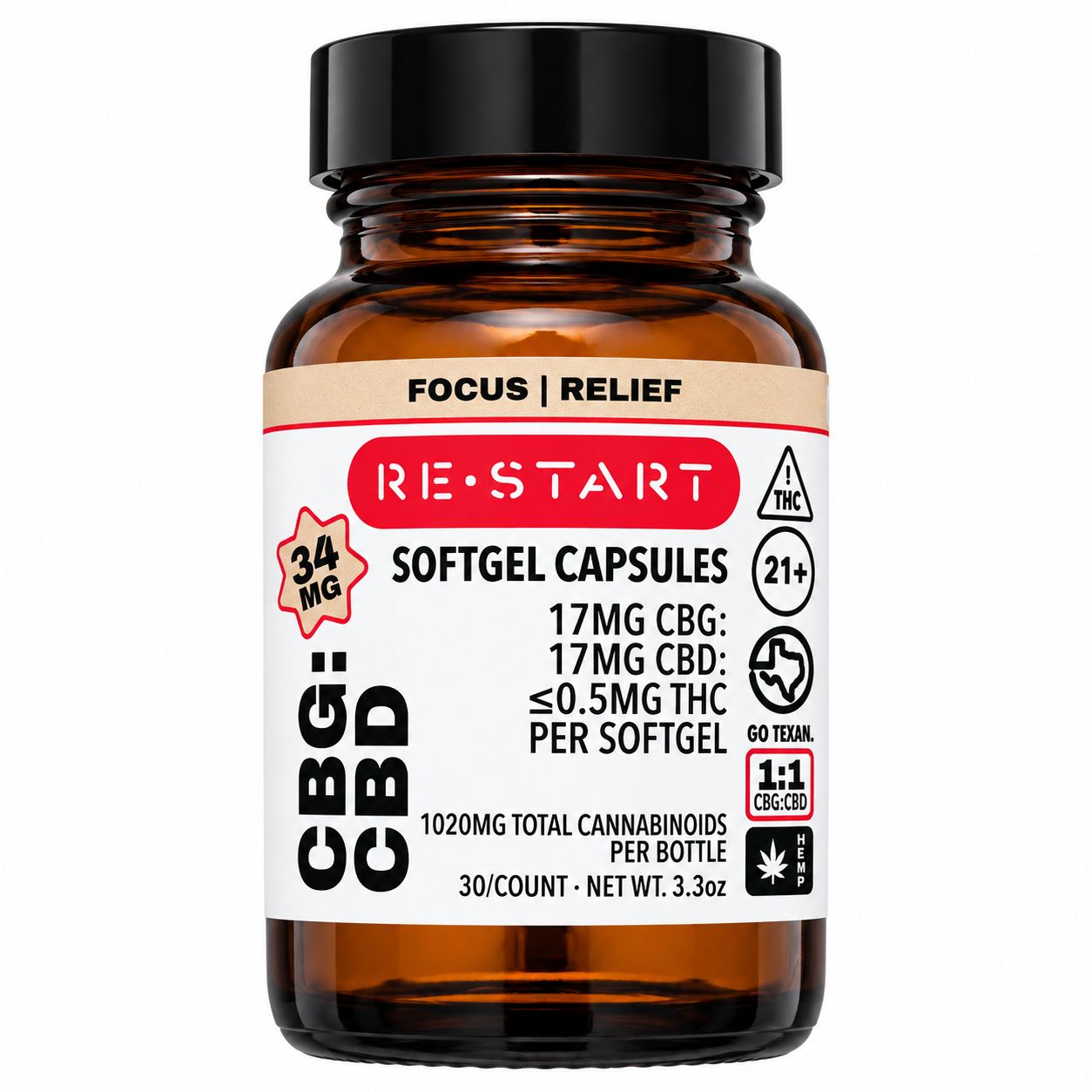 CBG CBD Softgels 30-ct (Full Spectrum)