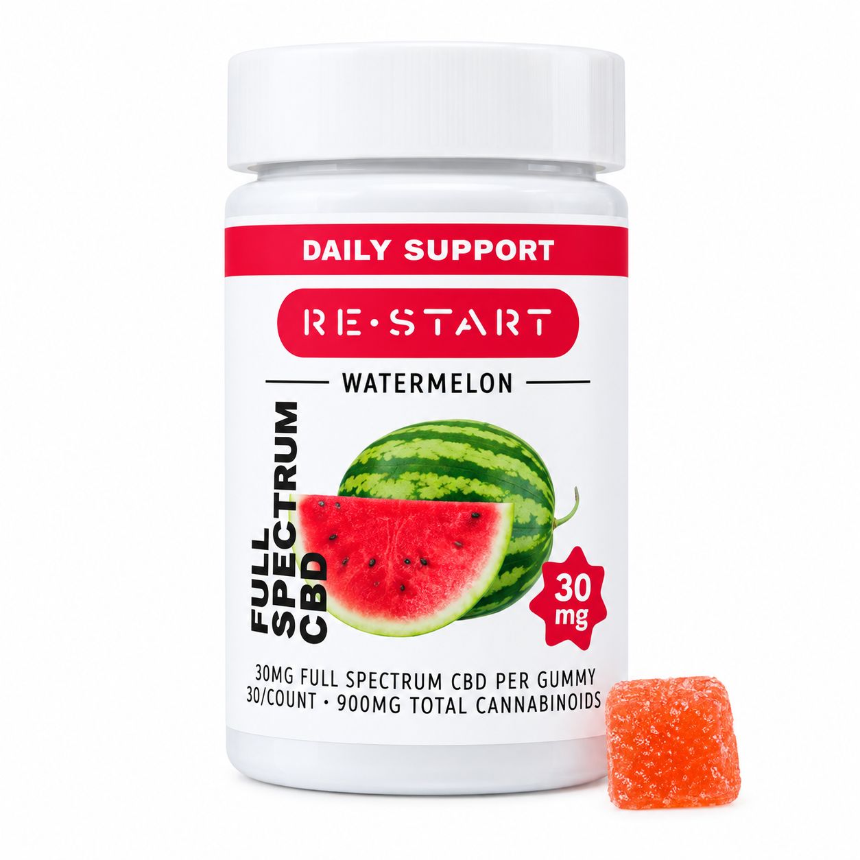 40MG CBD Full Spectrum Gummies  - Watermelon, Count: 30ct (1200MG CBD)