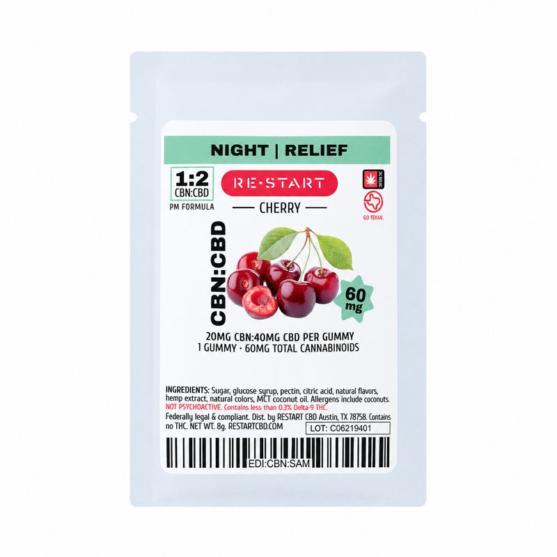 40MG CBN:CBD Bedtime Gummies - Cherry (1:1) (1-ct)