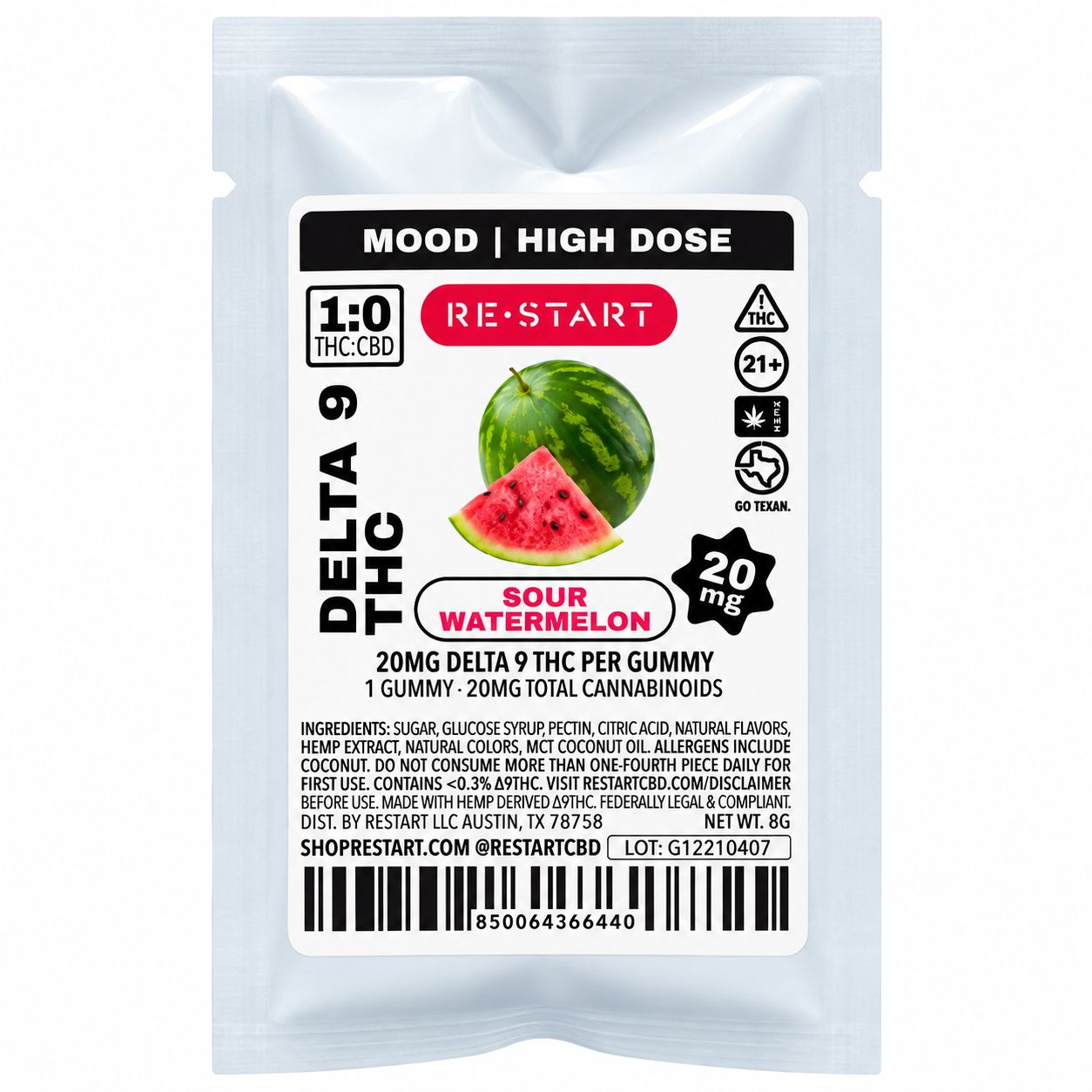 20MG THC Gummies - Watermelon (1-ct)