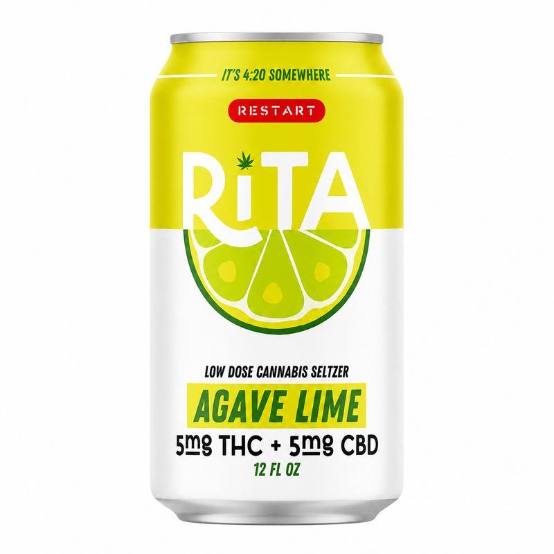 RESTART Rita Delta 9 THC 10MG Cannabis Seltzer Agave Lime